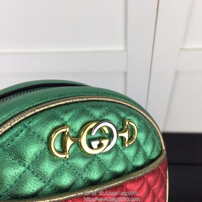 GUCCI古馳 新款 專櫃品質 原單 534951 紅綠金 拼色 菱形 鏈條 斜跨小包HY1424